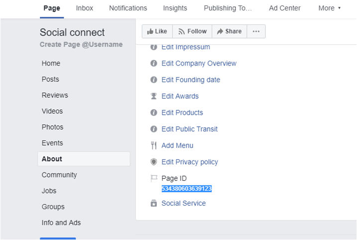 facebook setting page